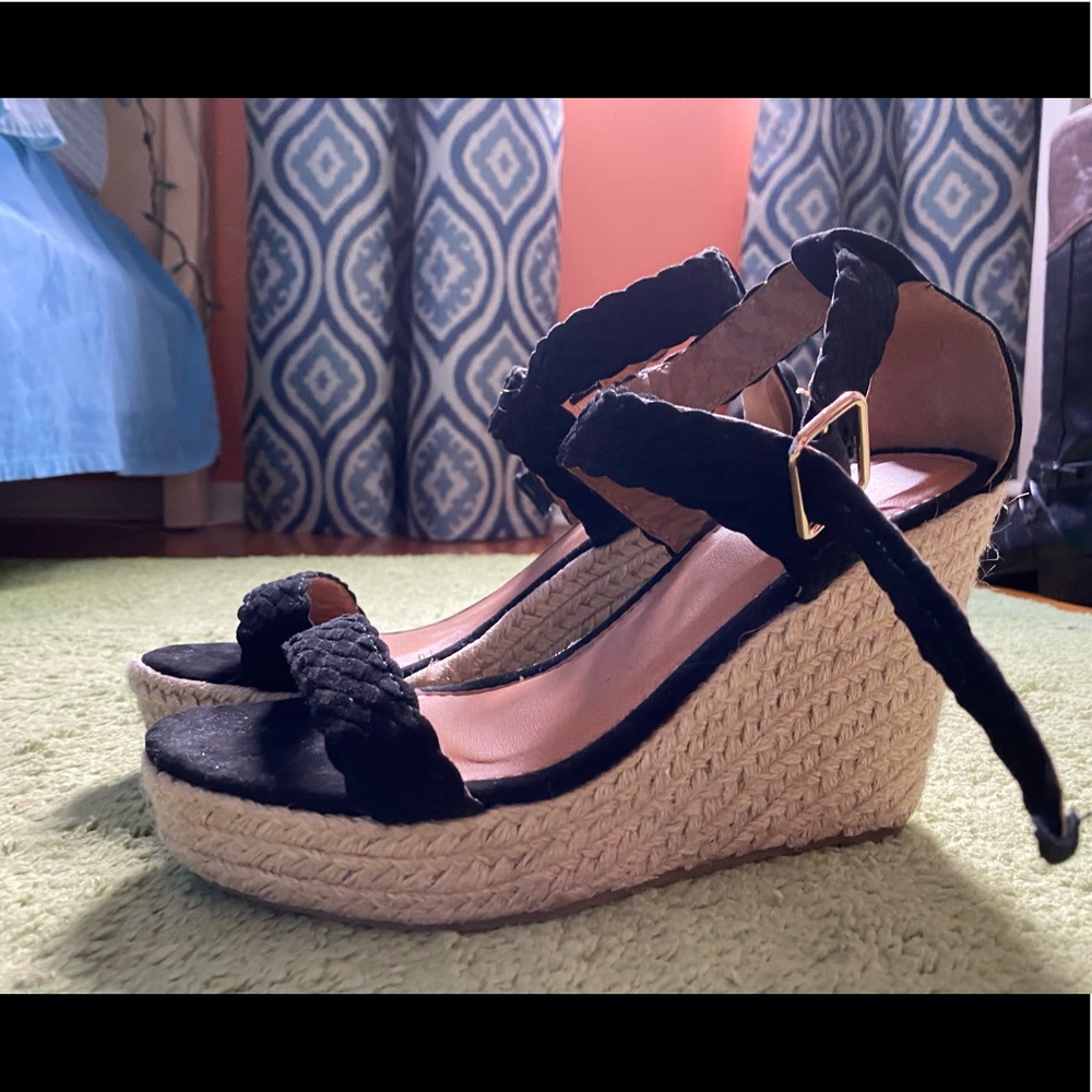 Espadrille Platform Wedges with Braided Band
